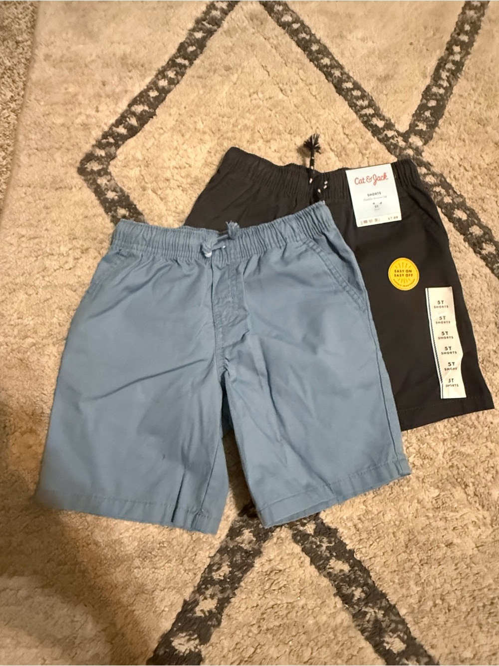 Boys Cat & Jack Elastic Waist Shorts - Light Blue and Black